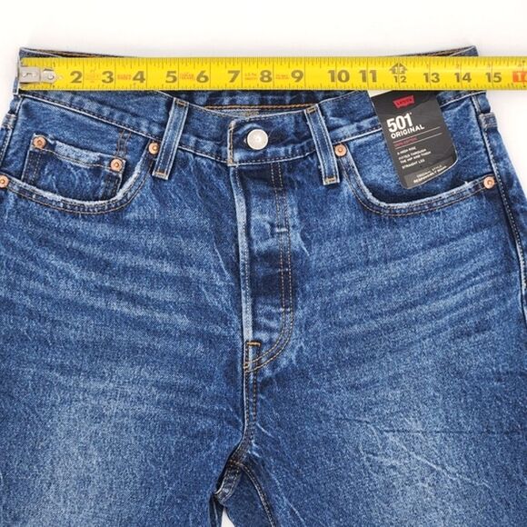 Levis 501 Jeans Womens Size 29x32 Blue Straight Leg Button Fly Rodeo Western - Picture 6 of 11